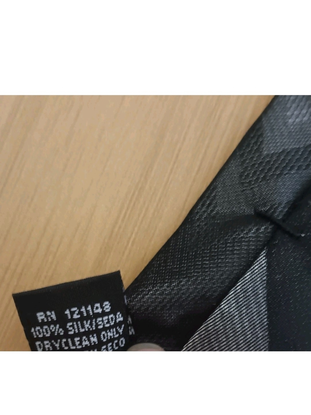 Apt. 9 Black Gray Geometric Silk Necktie Mens Modern Diamond Pattern Tie - Picture 5 of 5